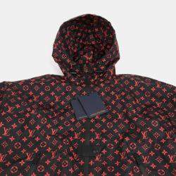 Louis Vuitton Red Monogram Nylon Shorts Hooded Jacket Size 34