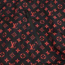 Louis Vuitton Red Monogram Nylon Shorts Hooded Jacket Size 34