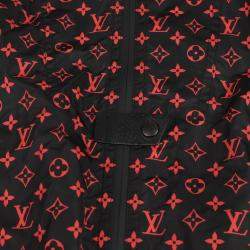 Louis Vuitton Red Monogram Nylon Shorts Hooded Jacket Size 34