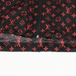 Louis Vuitton Red Monogram Nylon Shorts Hooded Jacket Size 34