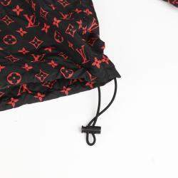 Louis Vuitton Red Monogram Nylon Shorts Hooded Jacket Size 34