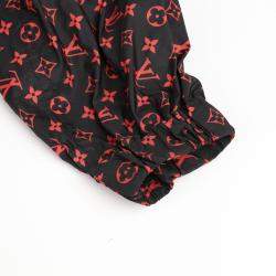Louis Vuitton Red Monogram Nylon Shorts Hooded Jacket Size 34