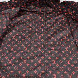 Louis Vuitton Red Monogram Nylon Shorts Hooded Jacket Size 34
