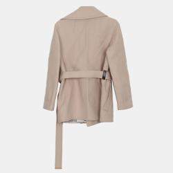 Louis Vuitton Beige Wool Damier Azur Short Wrap Coat Size 36