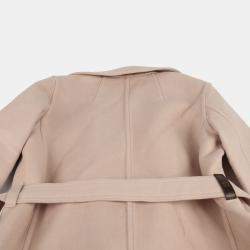 Louis Vuitton Beige Wool Damier Azur Short Wrap Coat Size 36