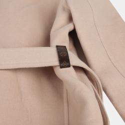 Louis Vuitton Beige Wool Damier Azur Short Wrap Coat Size 36