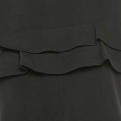 Louis Vuitton Black Silk Blend Ruffled Sleeveless Mini Dress M