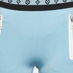 Louis Vuitton Blue Jersey Flared Trousers M