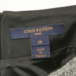 Pre Owned Louis Vuitton Grey Monogram Felt Mini Skirt S