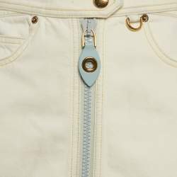Louis Vuitton White Denim Mini Skirt S