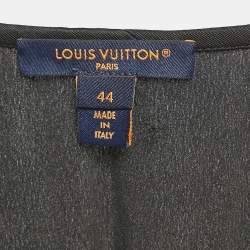 Louis Vuitton Black Crepe Shirring Detail Tiered Short Dress L