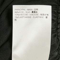 Louis Vuitton Black Crepe Shirring Detail Tiered Short Dress L