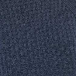Louis Vuitton Navy Blue Waffle Knit Mini Dress XL