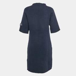 Louis Vuitton Navy Blue Waffle Knit Mini Dress XL