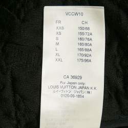 Pre Owned Louis Vuitton Black Embossed Monogram Cotton Knit Zip-Up Hoodie M