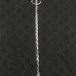 Pre Owned Louis Vuitton Black Embossed Monogram Cotton Knit Zip-Up Hoodie M