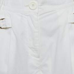 Louis Vuitton White Cotton Buckle Detail Shorts S