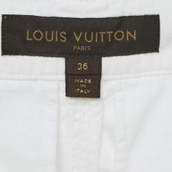 Louis Vuitton White Cotton Buckle Detail Shorts S