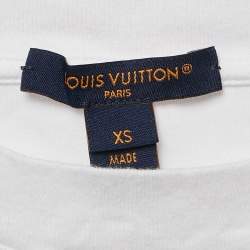 Pre Owned Louis Vuitton White Street Sign Print Cotton Crew Neck T-Shirt XS