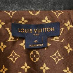 Louis Vuitton Black Velvet and Leather Lace-Up Biker Jacket M