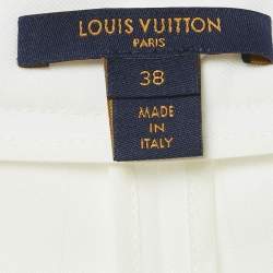 Louis Vuitton White Gabardine Pleated Mini Skirt M