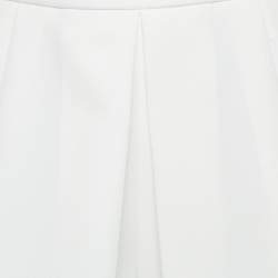 Louis Vuitton White Gabardine Pleated Mini Skirt M