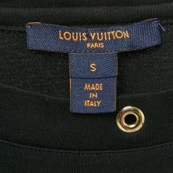 Louis Vuitton Black Cotton Studded Crew Neck T-Shirt S
