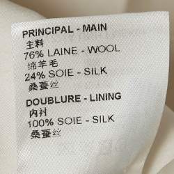 Louis Vuitton Off-White Wool Pleated Wrap Skirt S