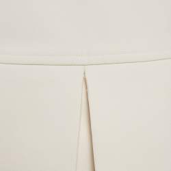 Louis Vuitton Off-White Wool Pleated Wrap Skirt S