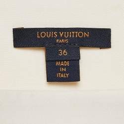 Louis Vuitton Off-White Wool Pleated Wrap Skirt S