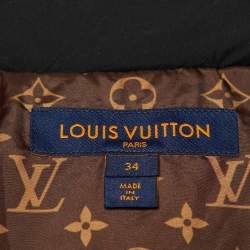 Louis Vuitton Black & Brown Monogram Hooded Puffer Jacket S