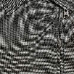 Louis Vuitton Black Patterned Wool Blend Waist Detail Zip-Up  Jacket M
