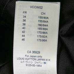 Louis Vuitton Black Patterned Wool Blend Waist Detail Zip-Up  Jacket M