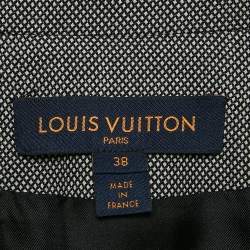 Louis Vuitton Black Patterned Wool Blend Waist Detail Zip-Up  Jacket M
