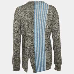 Louis Vuitton Grey Printed Silk Blend Crew Neck Sweater XL
