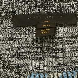 Louis Vuitton Grey Printed Silk Blend Crew Neck Sweater XL