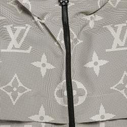 Louis Vuitton Grey Monogram Print Synthetic Hooded Zip-Up Parka Jacket M
