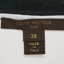 Pre Owned Louis Vuitton White/Black Cotton Lace Overlay Detail Crew Neck T-Shirt S