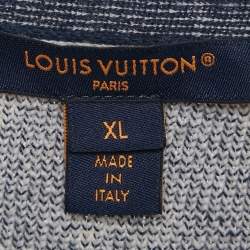 Louis Vuitton Blue Logo Jacquard Knit Sleeveless Short Dress XL