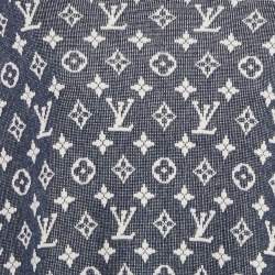 Louis Vuitton Blue Logo Jacquard Knit Sleeveless Short Dress XL