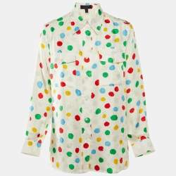 Louis Vuitton x Yayoi Kusama White Painted Dots Silk Shirt S