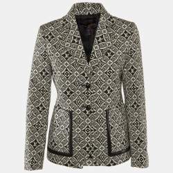 Louis Vuitton Black Cotton Jacquard Since 1854 Preppy Classic Fit Blazer M