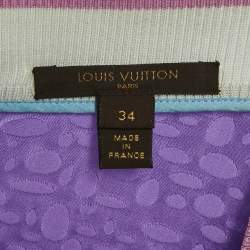 Louis Vuitton Purple/Blue Brocade Silk Top S