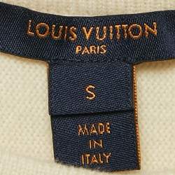 Louis Vuitton Off White/Blue Wool Tasseled Cardigan S