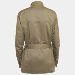 Louis Vuitton Brown Cotton Leather Trim Jacket XL