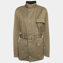 Louis Vuitton Brown Cotton Leather Trim Jacket XL