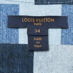 Louis Vuitton Blue Monogram Checks Denim Mini Dress S