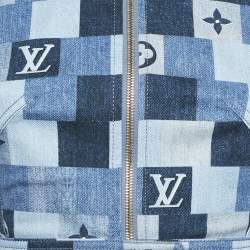 Louis Vuitton Blue Monogram Checks Denim Mini Dress S