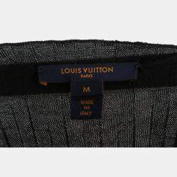 Louis Vuitton Black White & Blue Monogram Pleated Dress Size M