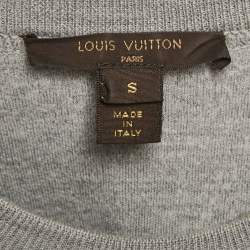 Louis Vuitton Grey Monogram Sequin Wool Blend T-Shirt S